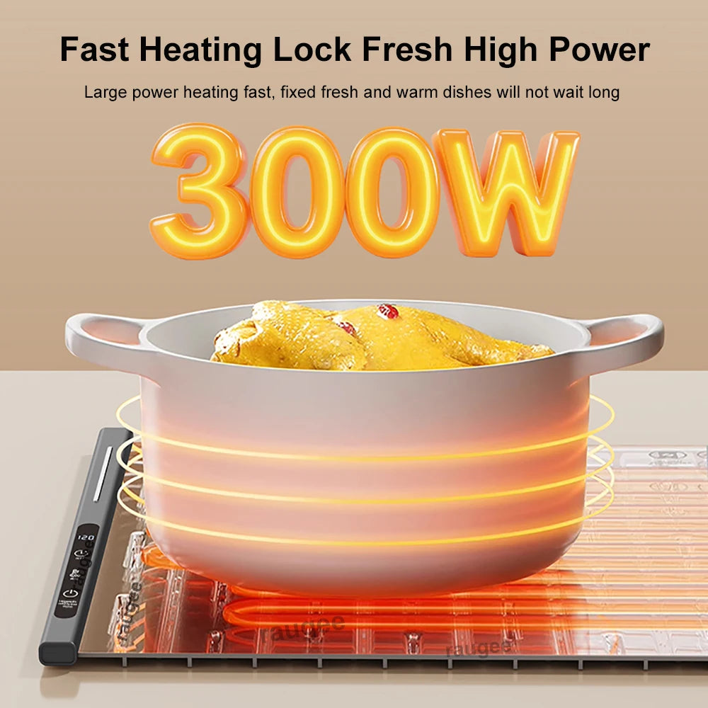 Electric Warming Tray Food Warmer Foldable Food Warming Mat Silicone Electric Food Plate Warmer with 8 Adjustable Temperature