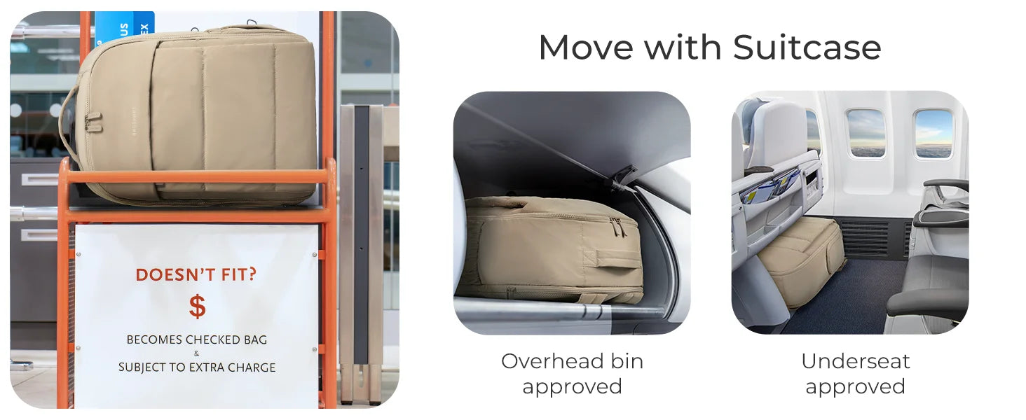 BAGSMART Women's Backpack Airline Approved Carry On with Shoe Compartment Fits 15.6" Laptop Water-Resistant Travel Backpack