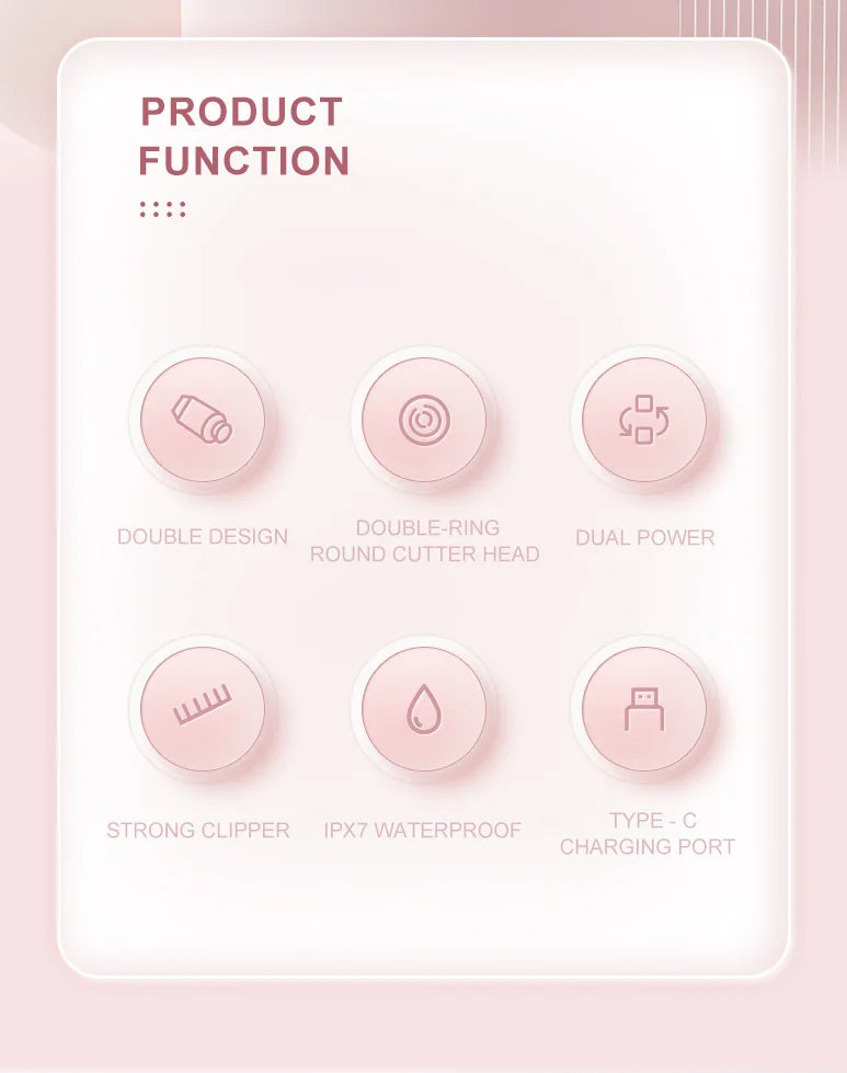 2 in 1 Dual-Head Painless Women Electric Razors Bikini Trimmer Wet Dry Use for Ladies Pubic Hair Detachable Head Electric Shaver