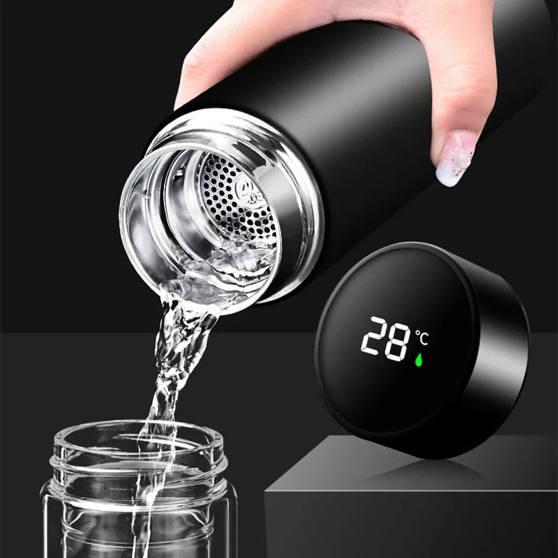 Christmas Gifts Mass Portable Coffee Mugs In-Car Tea Water Thermos Bottle Smart Insulation Cup Temperature Display Vacuum Flasks