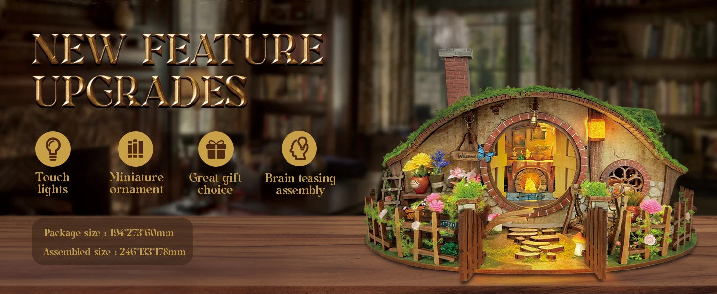 NEW DIY Wooden Magic Ring Casa Doll Houses Miniature Model Kits Handmade Dollhouse with Furniture for Friends Birthday Gifts