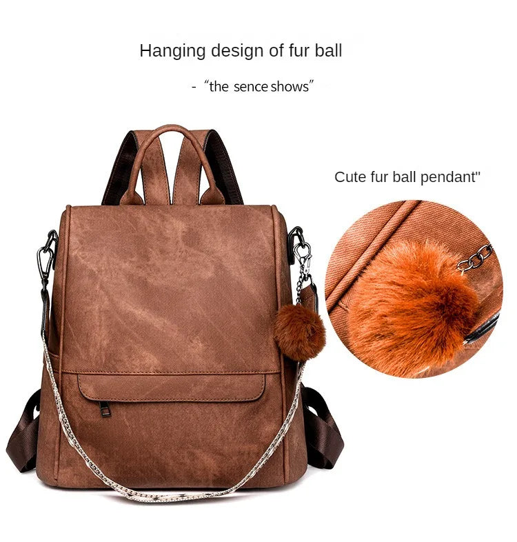 Womens Purse Leather Backpack Purse for Women Fashion Backpack Ladies Designer Ladies Shoulder Bags for Travel College Work