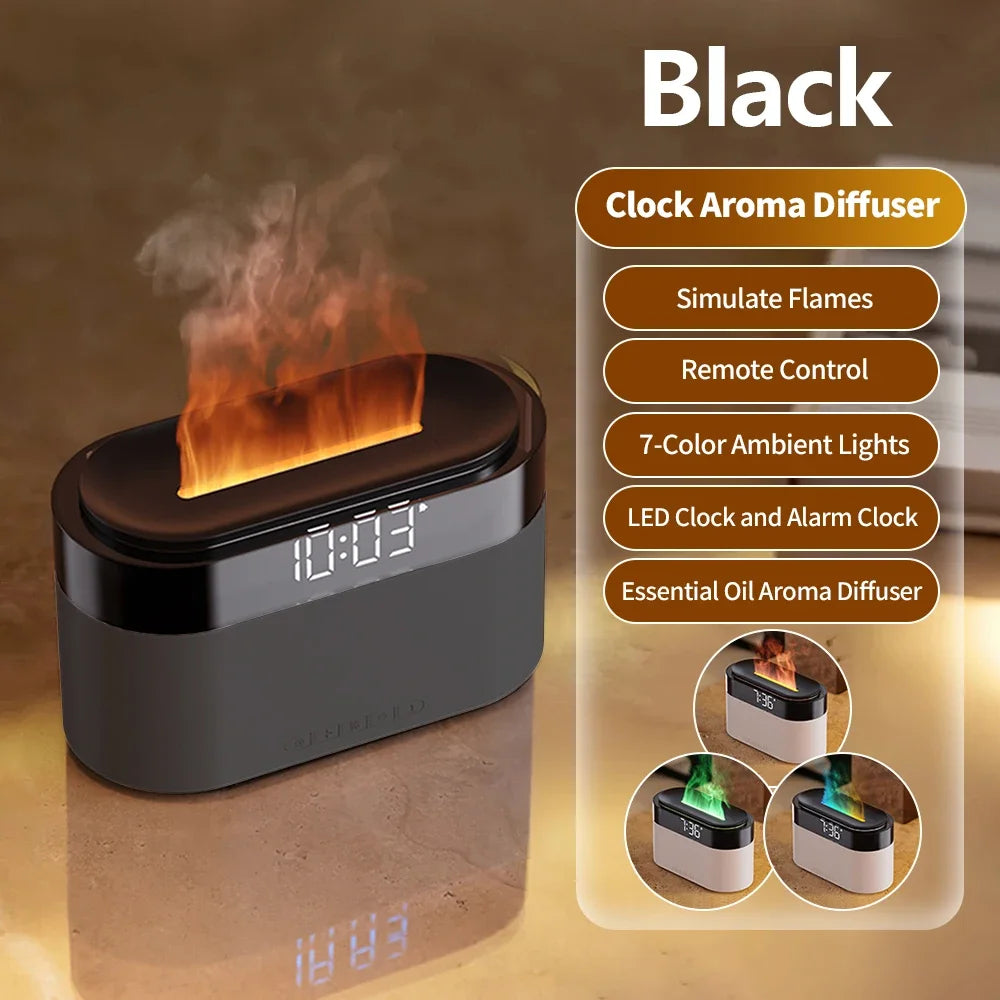 New Air Humidifier Home Colorful Lamp USB Charge Remote Control Essential Oil Spray Aroma Diffuser with Alarm Clock Humidifiers