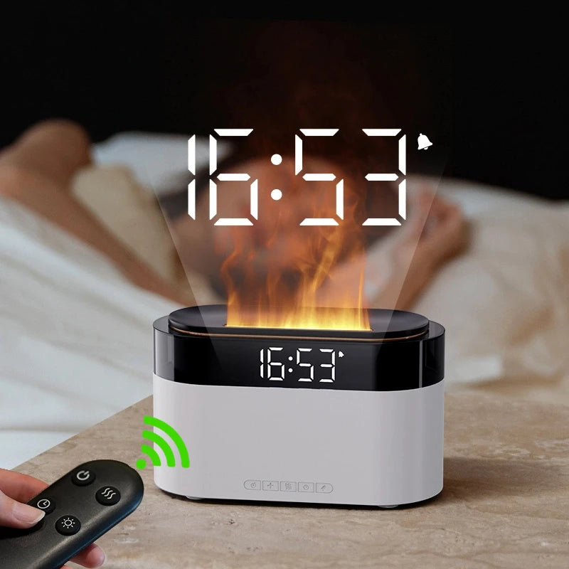 New Air Humidifier Home Colorful Lamp USB Charge Remote Control Essential Oil Spray Aroma Diffuser with Alarm Clock Humidifiers