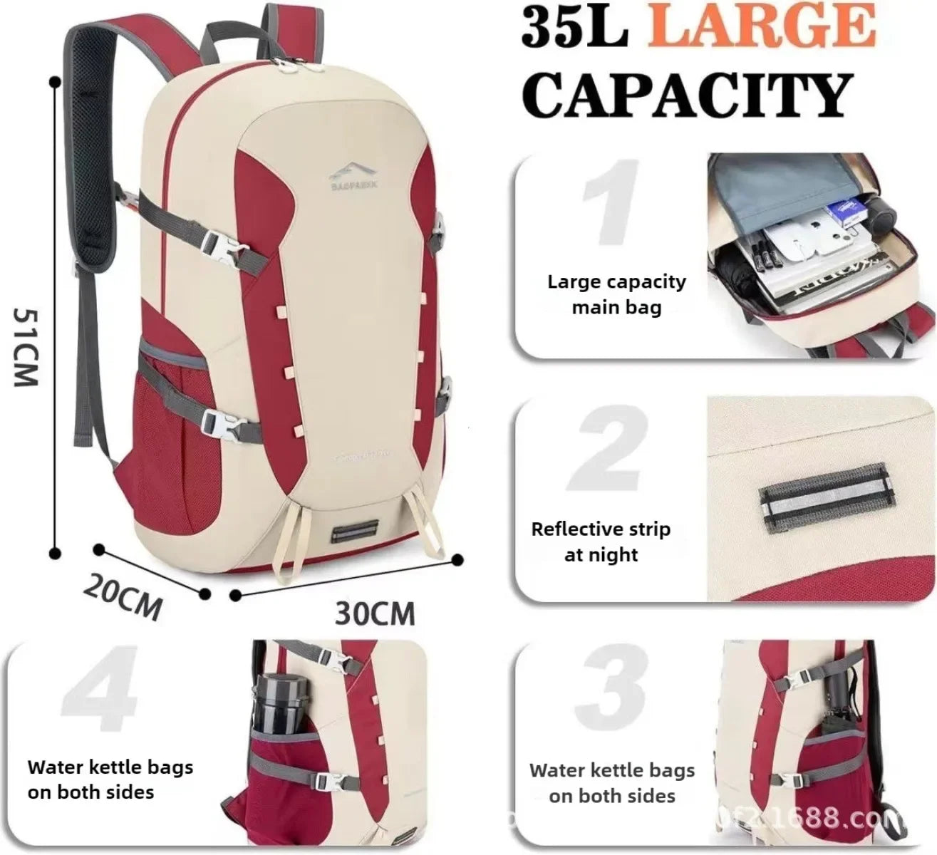 Multi Functional Large Capacity Travel Bag For Women Waterproof Outdoor Hiking Climbing Sports Backpack Lightweight Folding Bag