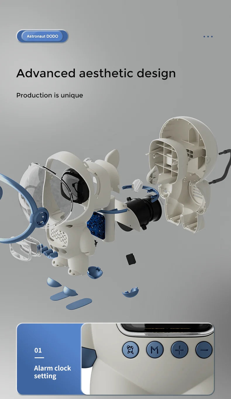 New portable wireless audio speaker, Smart Astronaut Bluetooth speaker with nightlight, FM radio, subwoofer, music speaker