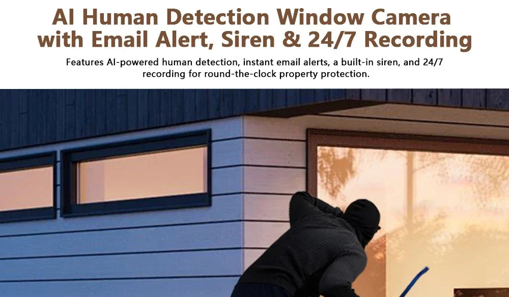 5MP Window Camera 5GHz WiFi Indoor Cameras For Home Security Color Night Vision Motion Detection 24/7 Recording Quick Install