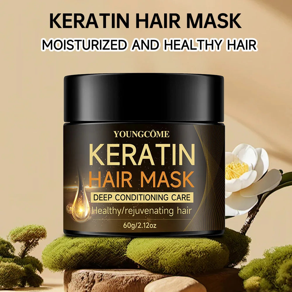 Organic Keratin & Lavender Oil Hair Care Set - Deep Conditioning Mask Sulfate-Free Treatment Repair & Shine Treatment Formula