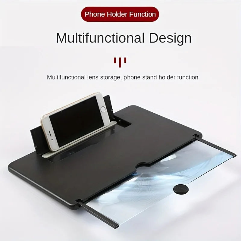 New 12 inch 3D Screen Amplifier HD Mobile Phone Screen Video Magnifier For Smartphone Holder Enlarged Screen Phone Stand Bracket