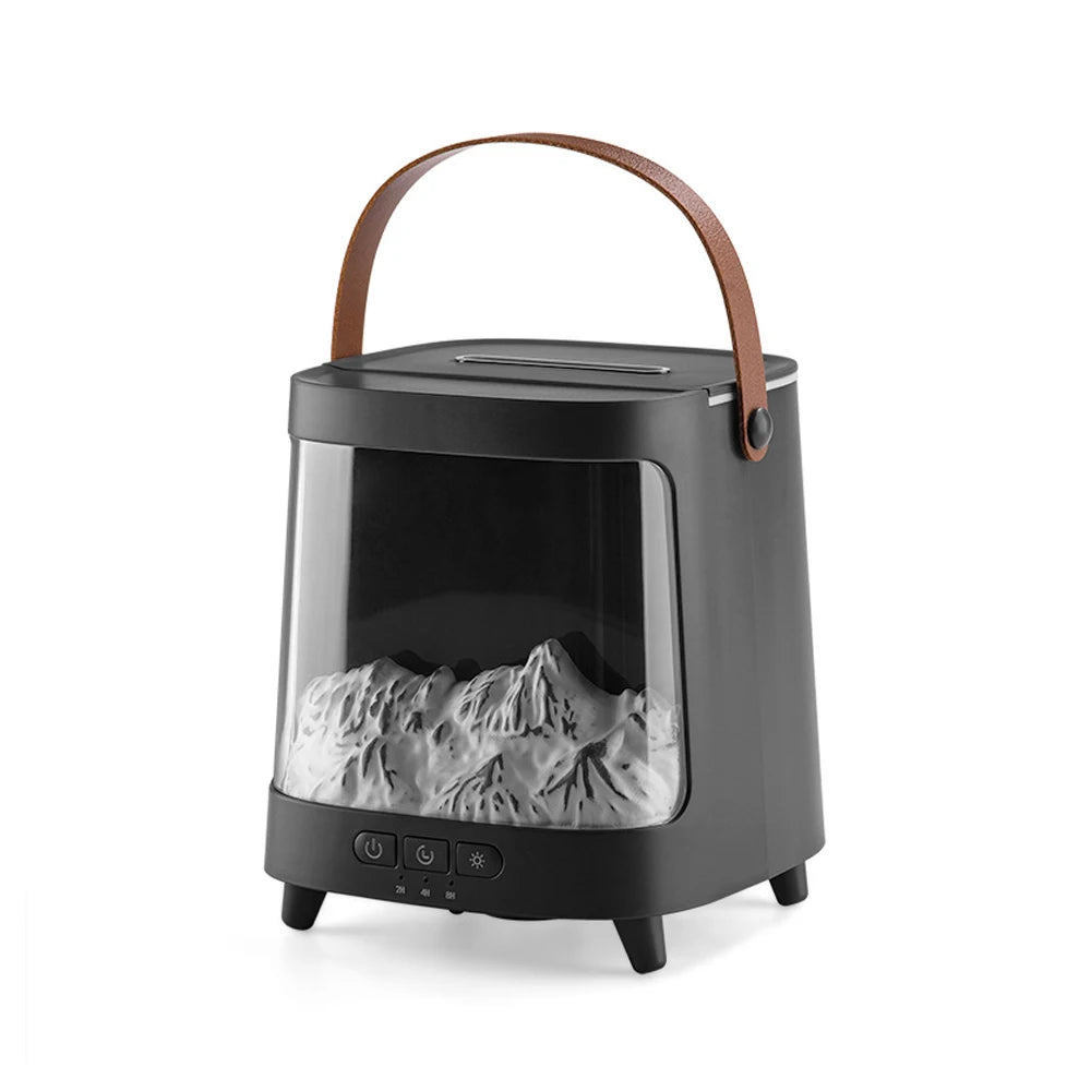 D631 Aurora Flame Humidifier Essential Oil Diffuser 200ml LED Light Remote Control Timing Spray USB-C