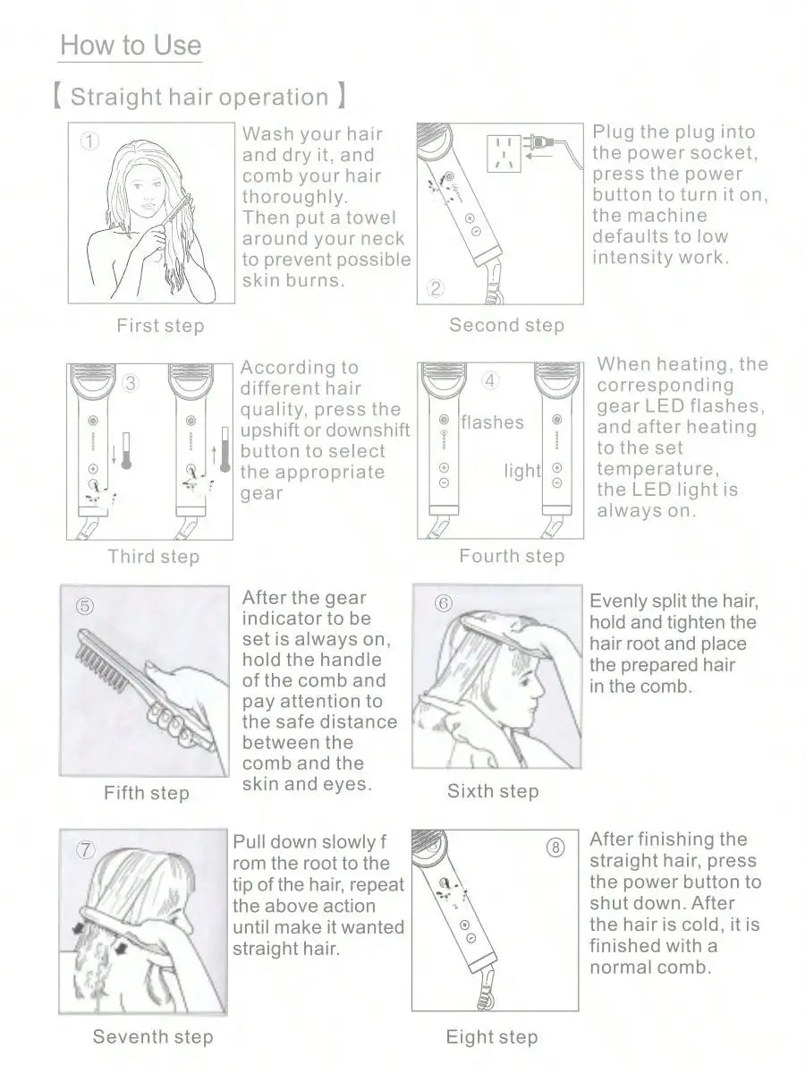 Upgrade 2-in-1 Portable Electric PTC Multi-function Quick Hot Pro Hair Straightener Dropshipping