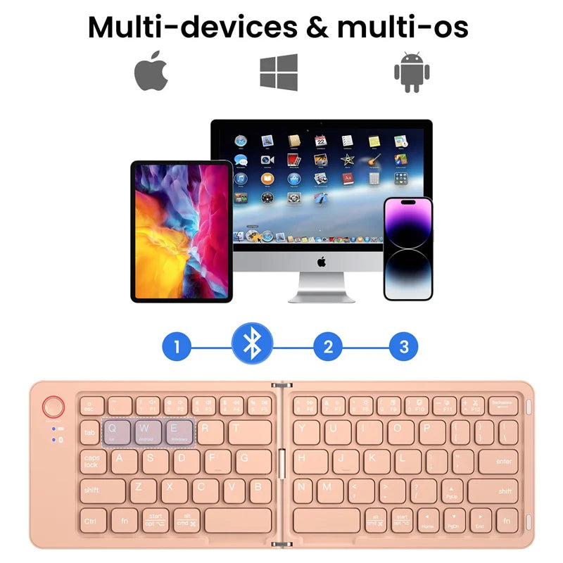 Portable Bluetooth Folding Keyboard for IOS/Android/Windows Tablet Mobile Phone Portable Keyboard Computer Accessories