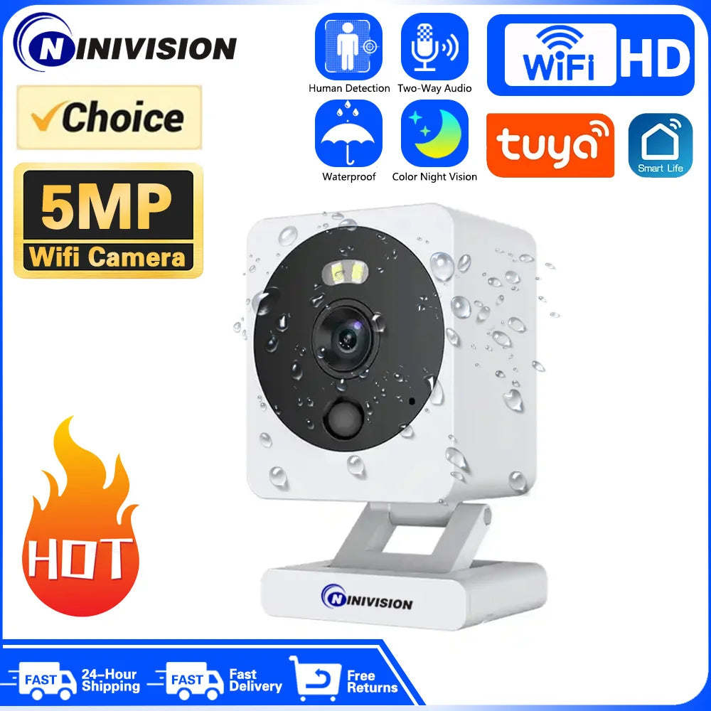 5MP Hd Wifi Camera Indoor Home IR Night Vision Human Detection Surveillance Cube Cameras For Pet Mini Baby Monitor With TUYA APP