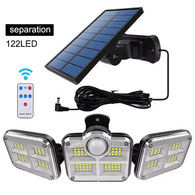 122/333 Led Outdoor Solar Lights Motion Sensor Powerful Led Lamp Spotlight Sunlight Energy Waterproof For Exterior Garden