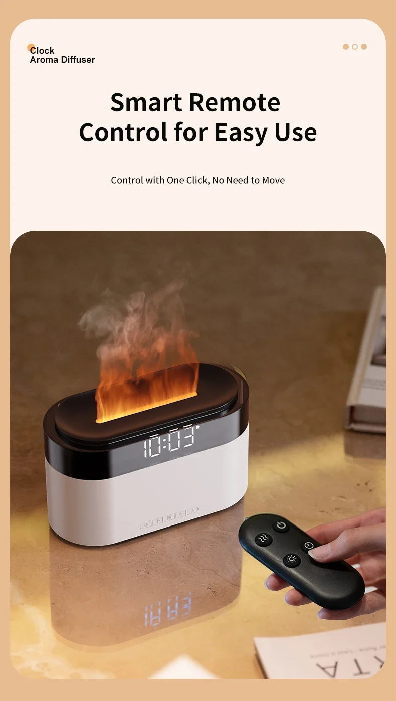 New Air Humidifier Home Colorful Lamp USB Charge Remote Control Essential Oil Spray Aroma Diffuser with Alarm Clock Humidifiers