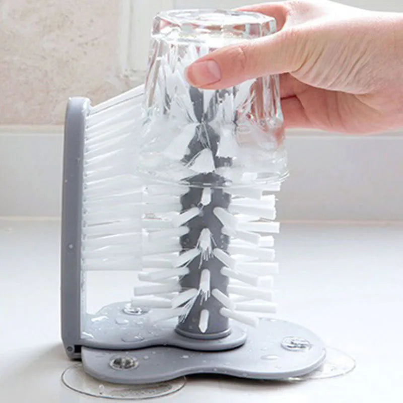 Detachable Type Sucker Cup Brush Milk Bottle Cleaning Brush Water Bottles Cleaner Glass Cup Cleaning Brush Kitchen Tools