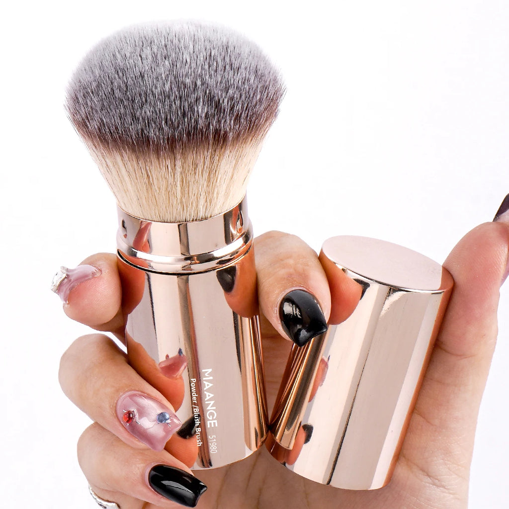 MAANGE 1PCS Retractable Foundation Makeup Brush Soft Dense Blusher Powder Concealer Makeup Brush Portable Cosmetic Makeup Tools
