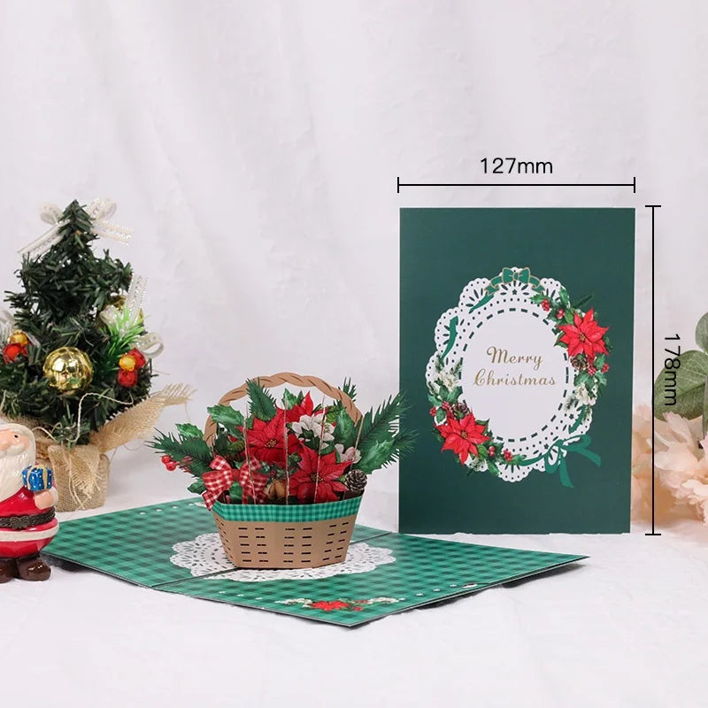 Handmade Christmas Gift Card Creative Design 3D Stereos High-end Blessing Small Thank You Card Festive Party Supply