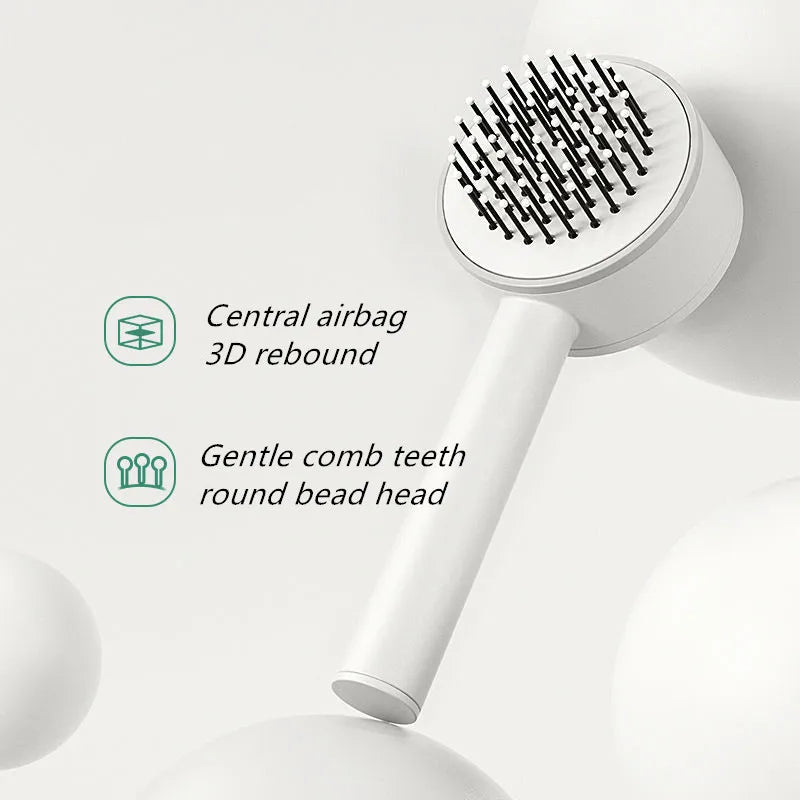 Central Airbag Hair Comb Self Cleaning Detangling Hair Brush For  Women Smooth Anti-Static Scalp Massage Hairbrush Dropshipping