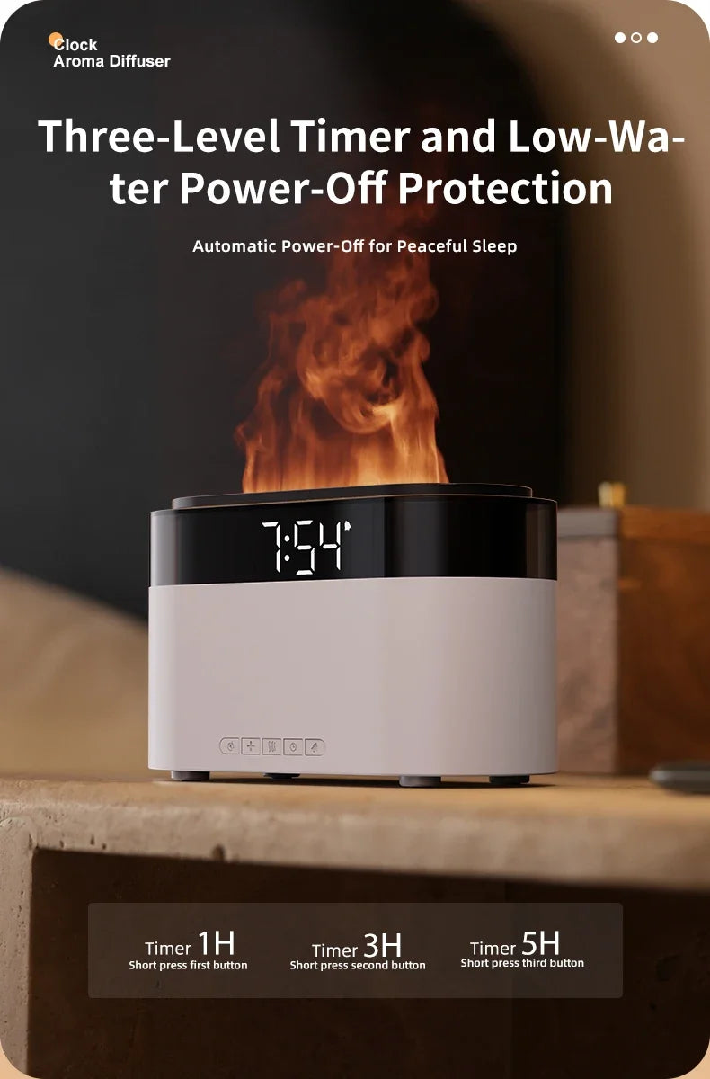 New Air Humidifier Home Colorful Lamp USB Charge Remote Control Essential Oil Spray Aroma Diffuser with Alarm Clock Humidifiers