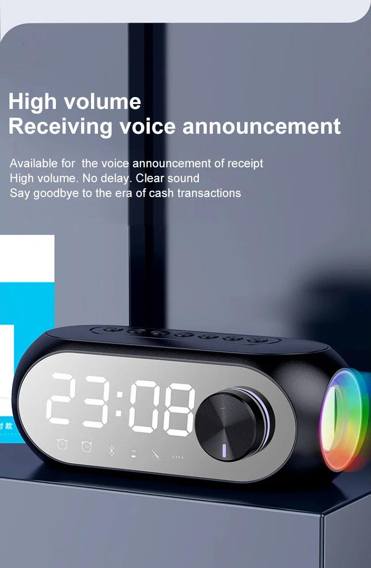 Alarm Clock Radio FM Bluetooth Speaker Portable Subwoofer Caixa De Som Sound Box Music Wireless Mini Woofers Bocina Lamp Column