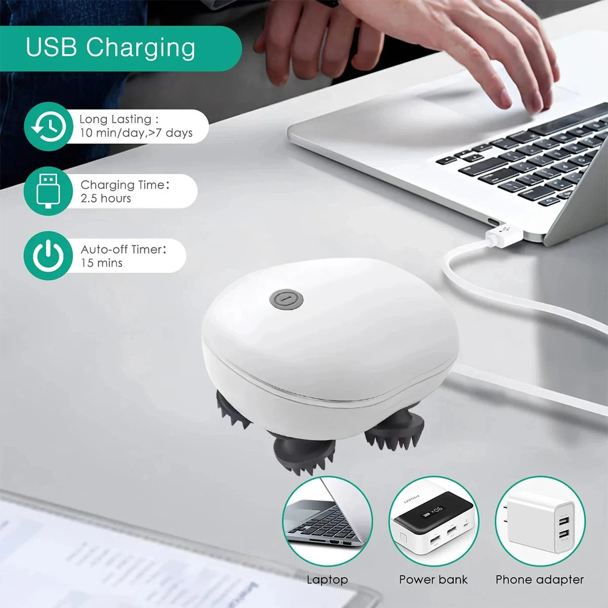 2-in-1 Electric Scalp Cleaner & Pet Massager – Deep Vibration Brush for Hair Wash & Pet Relaxation, Rechargeable & Easy to Clean