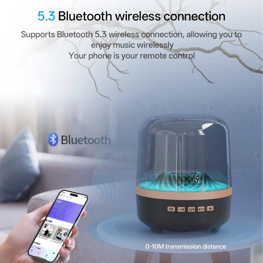 Glaze 5 Subwoofer Bluetooth 5.3 Audio Breathing Lamp Speakers Hi-Fi Acoustic Wireless Soundbar Portable Speaker for Home Theater