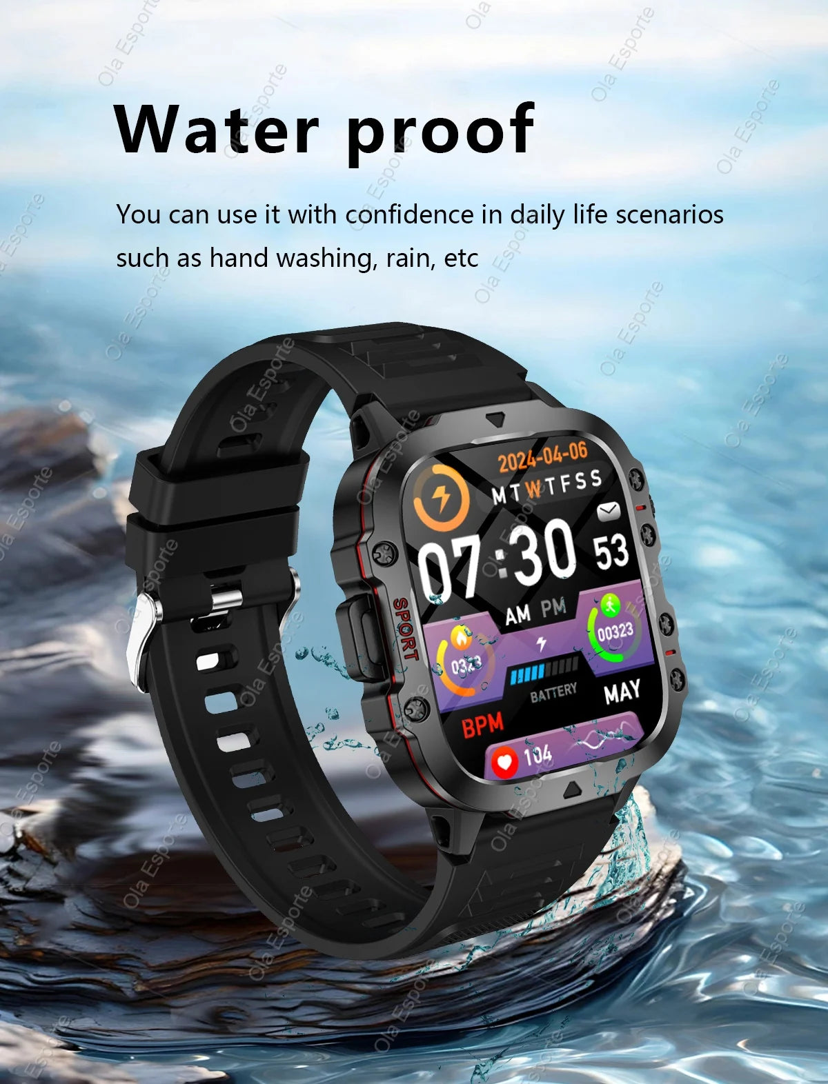 New Military GPS Smartwatch LED Flashlight Fitness IP68 Waterproof Outdoor Sports Tracker Bluetooth Calls Smart Watch Men Women