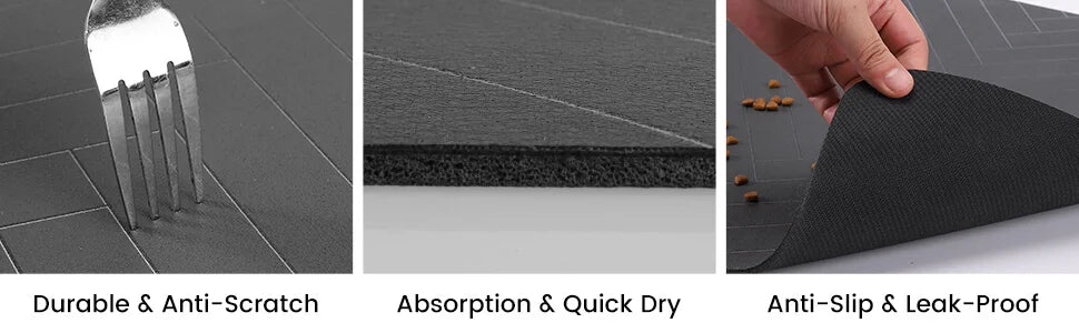Pet Feeding Mat-Absorbent Pet Placemat for Food