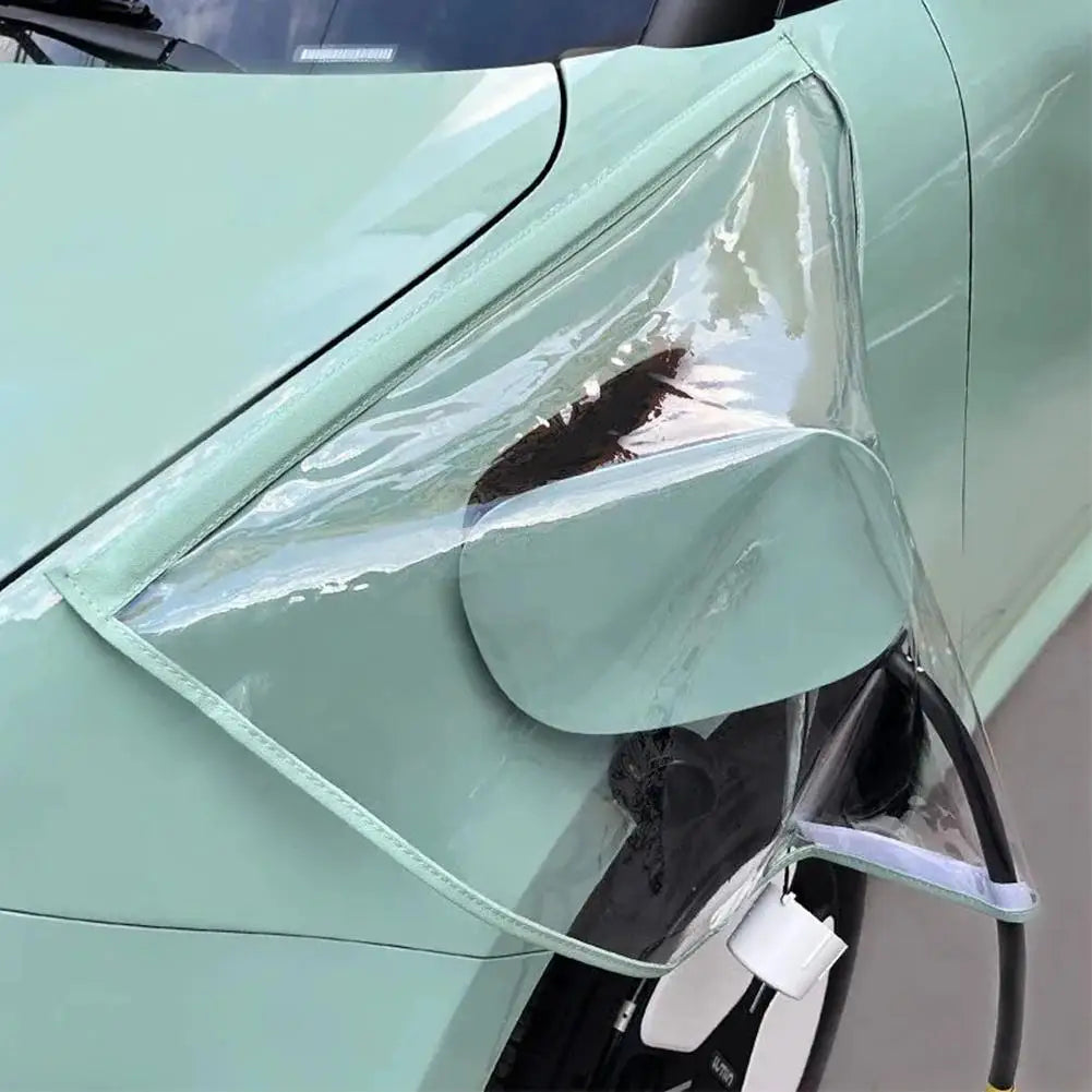 EV Charger Plug Rain Cover Magnet Transparent Charging Port Waterproof Protective Cover  Car Charging Accessories