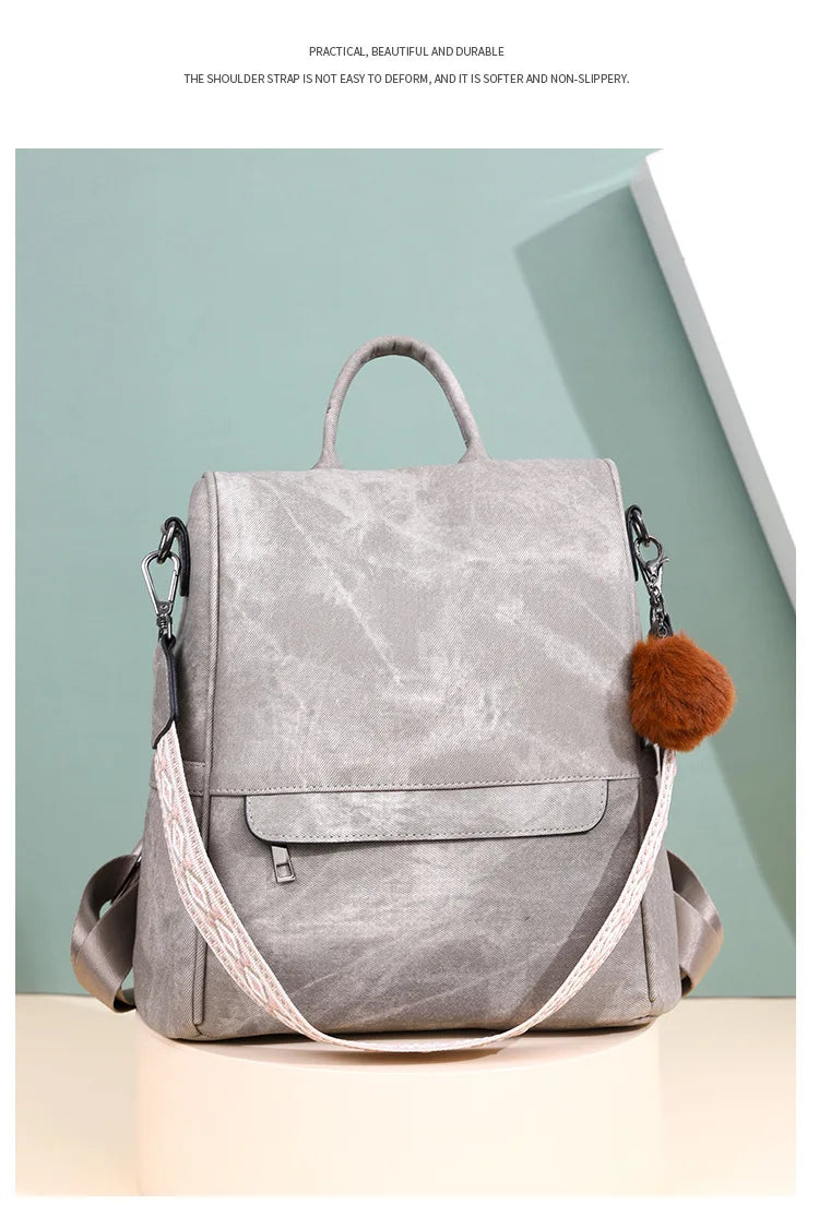 Womens Purse Leather Backpack Purse for Women Fashion Backpack Ladies Designer Ladies Shoulder Bags for Travel College Work