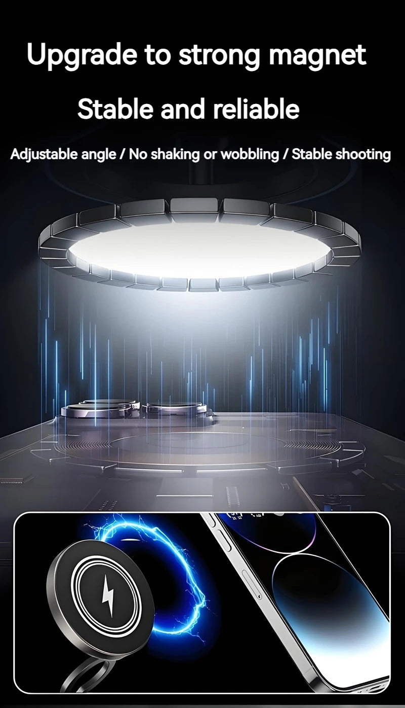 15W Metal Vacuum Suction Magnetic Wireless Charger Mount 360° Rotatable Compatible with  Smartphones, for Car Gym Bathroom Mirro