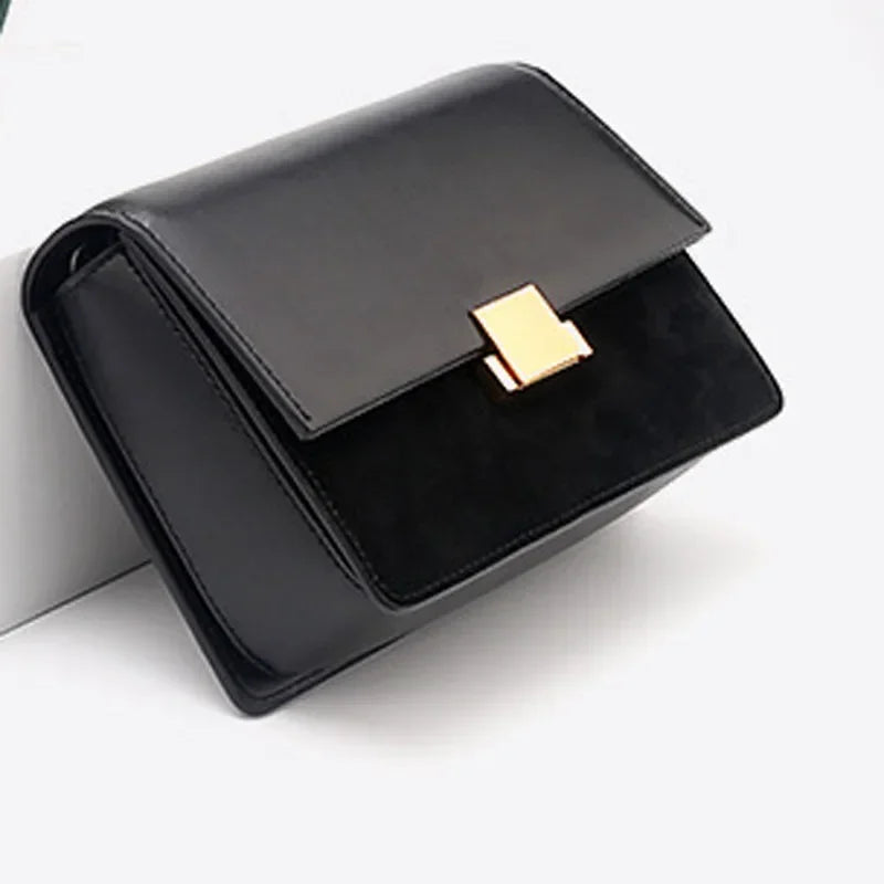 Women Messenger Bags High Quality Solid Color Patchwork Flap Handbags