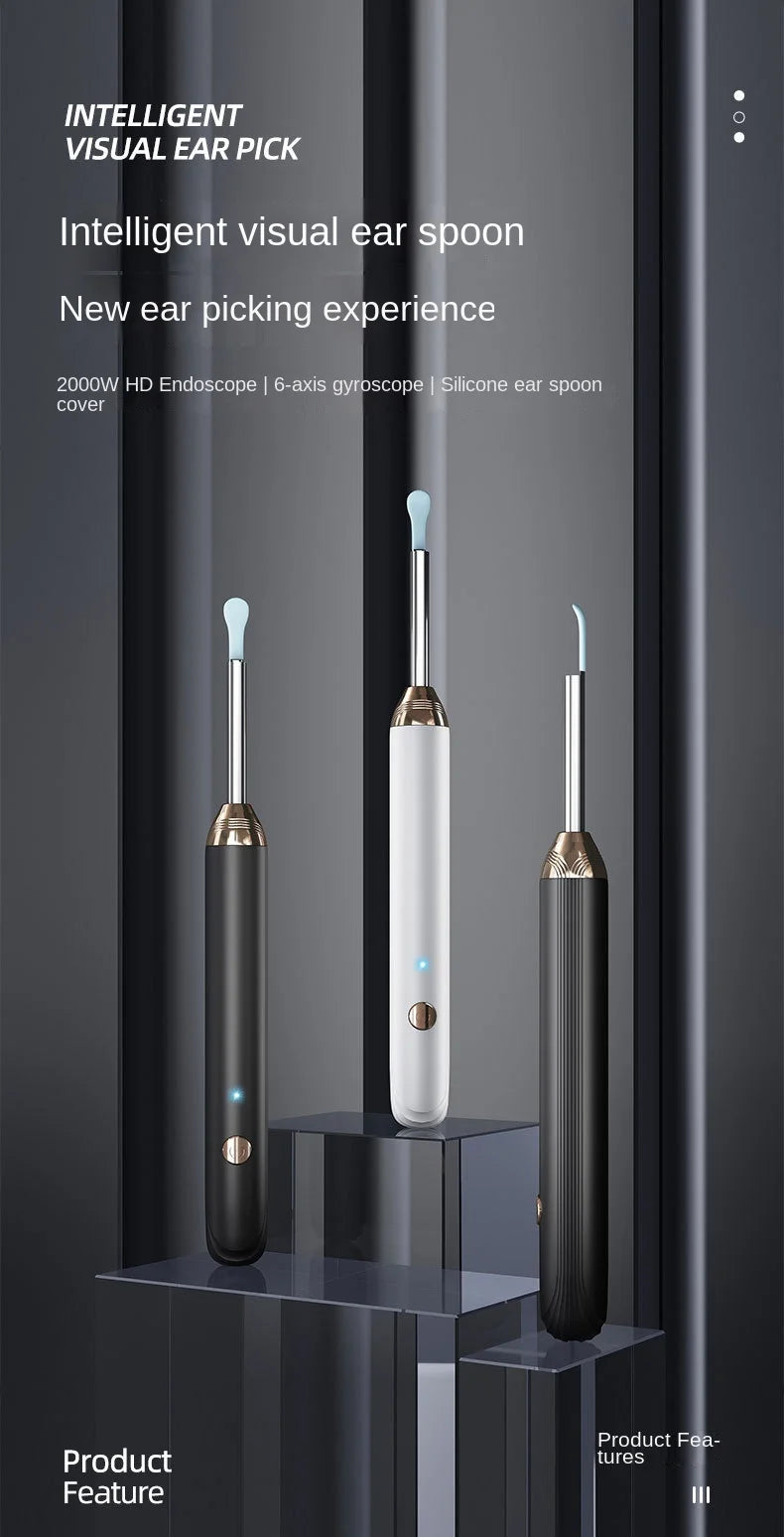 Tinsol Smart Visual Ear Cleaner 1296P Ear Sticks Otoscope USB C Charging Endoscope Wax Removal Tool Earpick Camera Health Care