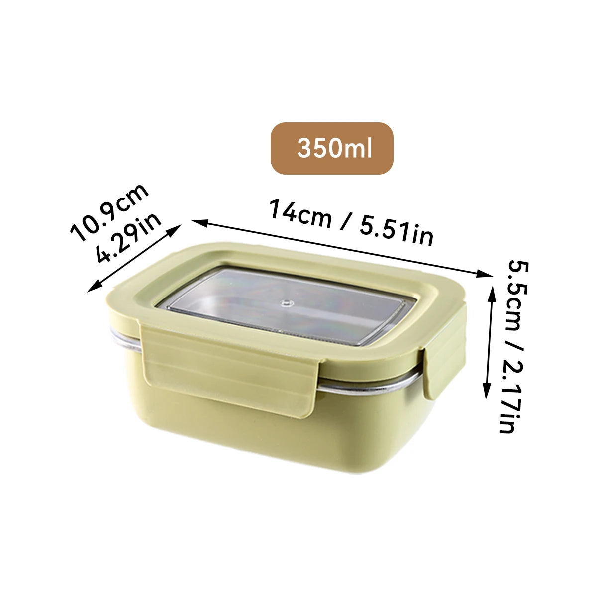 Microwave 304 Stainless Steel Compartment Lunch Box Stackable Leak-proof Student Bento Box Food Container For Cold And Hot Food