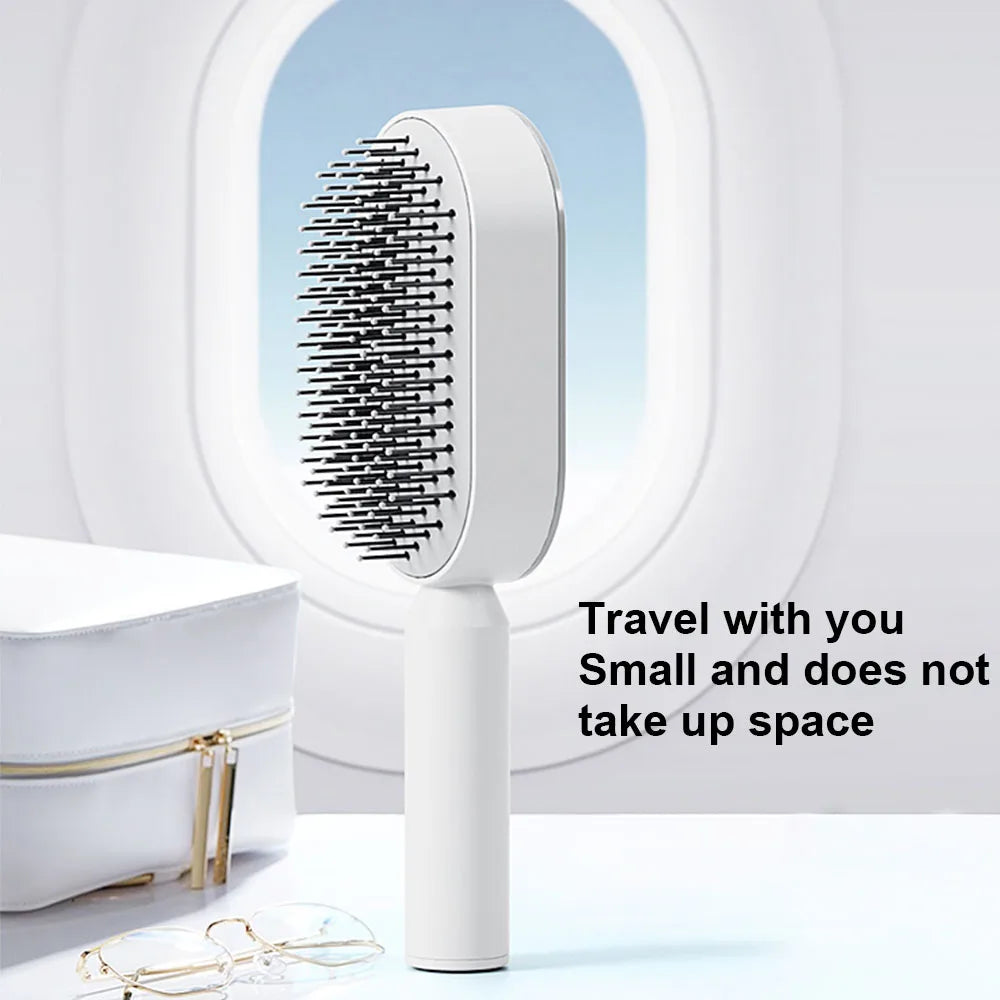 Central Airbag Hair Comb Self Cleaning Detangling Hair Brush For  Women Smooth Anti-Static Scalp Massage Hairbrush Dropshipping