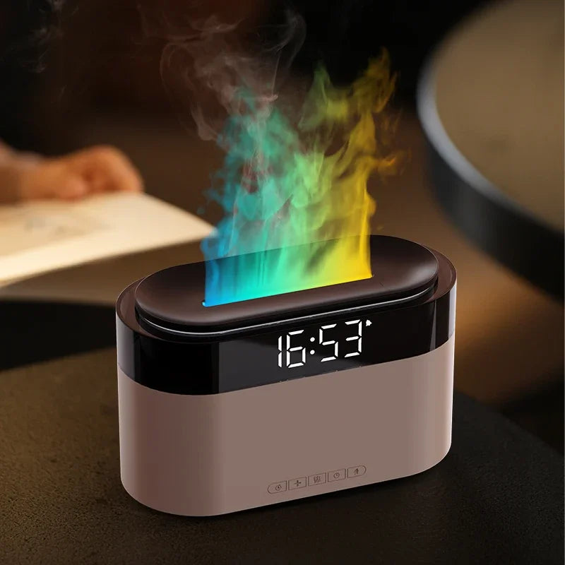 New Air Humidifier Home Colorful Lamp USB Charge Remote Control Essential Oil Spray Aroma Diffuser with Alarm Clock Humidifiers