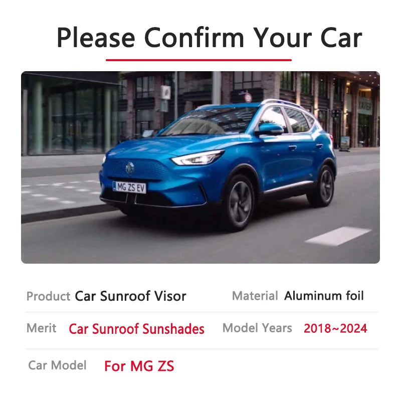 2x Sunroof Sunshade for MG ZS MGZS 2018~2024 2023 2022 2020 Car Sunroof Sunshade Window Sun Shade Stickers Parts Car Sun Visor