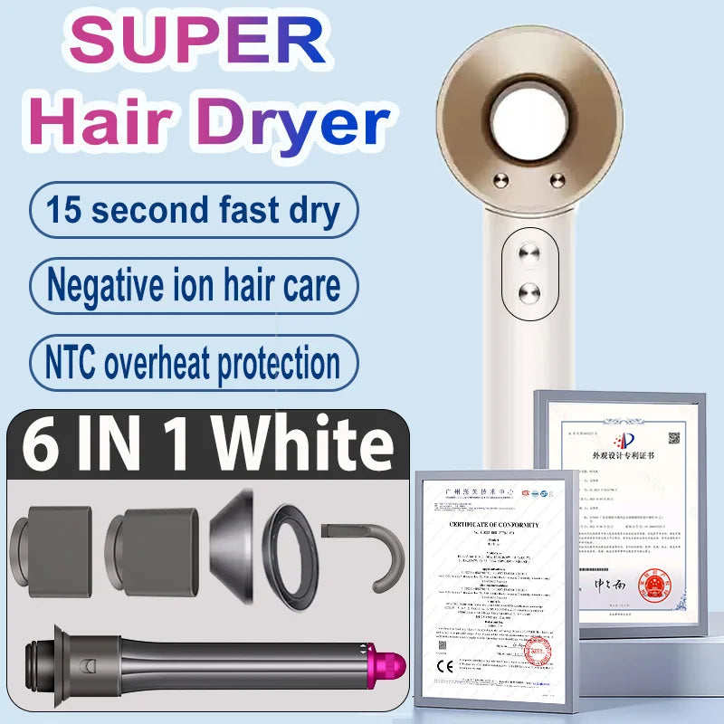 1600W Professional Hair-care Negative Ion Hair dryer 220V Leafless Hairdryer High Speed household Blow Dryer Salon Style Tool