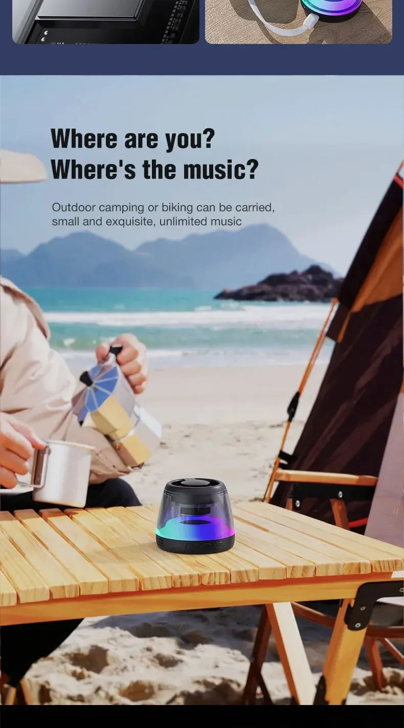 Magnetic Bluetooth Speaker RGB Mini Portable Speaker Magnetic Phone Holder Ring Wireless Sound Box Bluetooth Speaker Tower