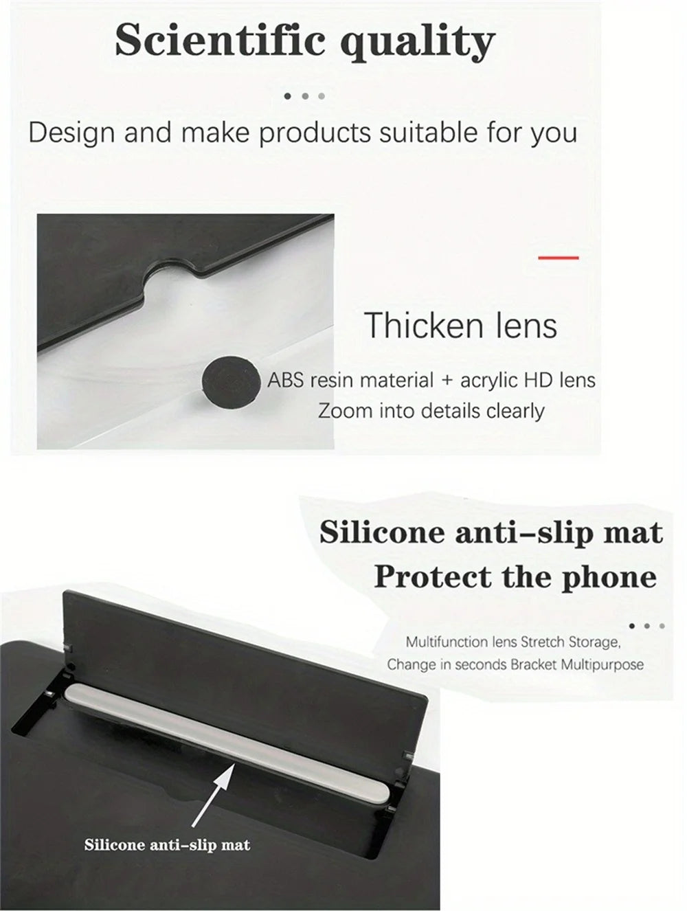 New 12 inch 3D Screen Amplifier HD Mobile Phone Screen Video Magnifier For Smartphone Holder Enlarged Screen Phone Stand Bracket