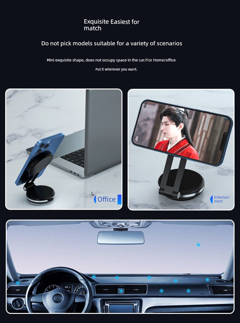 Factory Direct Sales Folding Electric Vacuum Adsorption Screen Glass Suction Tray Magnetic Suction Wireless Charger Car Phone Holder