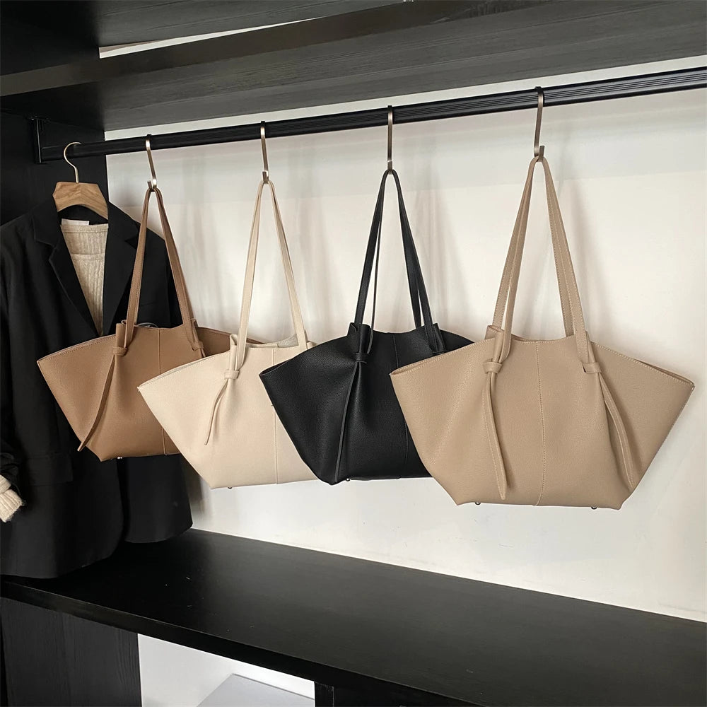 Branded Designer Shoulder Tote Bags For Women Soft PU Leather 2-IN-1 Big Capacity Shopper Tote Set 2025 Luxury Designer Handbags