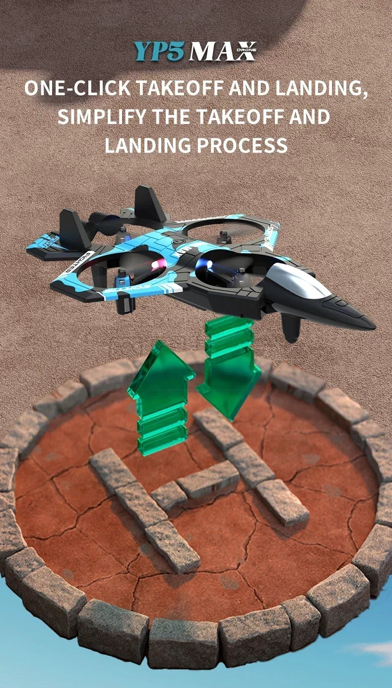 2025 New Fighter Quadcopter Drone Stunt Light RC Aircraft Four Channel Hovering Alta Altitude Rolling Special Effect