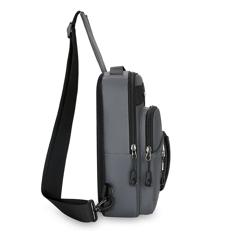 Men's Outdoor Chest Bag - Stylish Nylon Crossbody Bag, Casual Multi-Functional Sports Sling ,Multiple Compartments