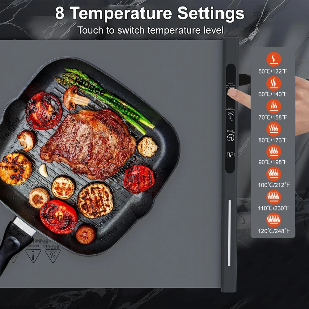 Electric Warming Tray Food Warmer Foldable Food Warming Mat Silicone Electric Food Plate Warmer with 8 Adjustable Temperature