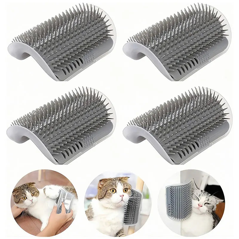 Cat Self Groomer Brush Wall Corner Soft Grooming Scratcher and Brush for Short Long Fur Cats Softer Massage Toy pet products