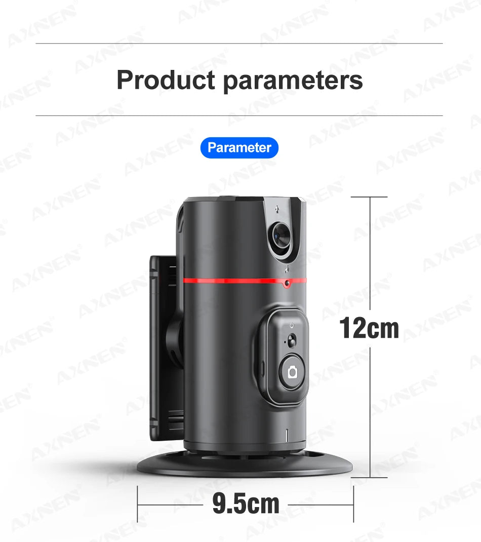 P02 360 Rotation Gimbal Stabilizer, Follow-up Selfie Desktop Face Tracking Gimbal for Tiktok Smartphone Live,with Remote Shutter