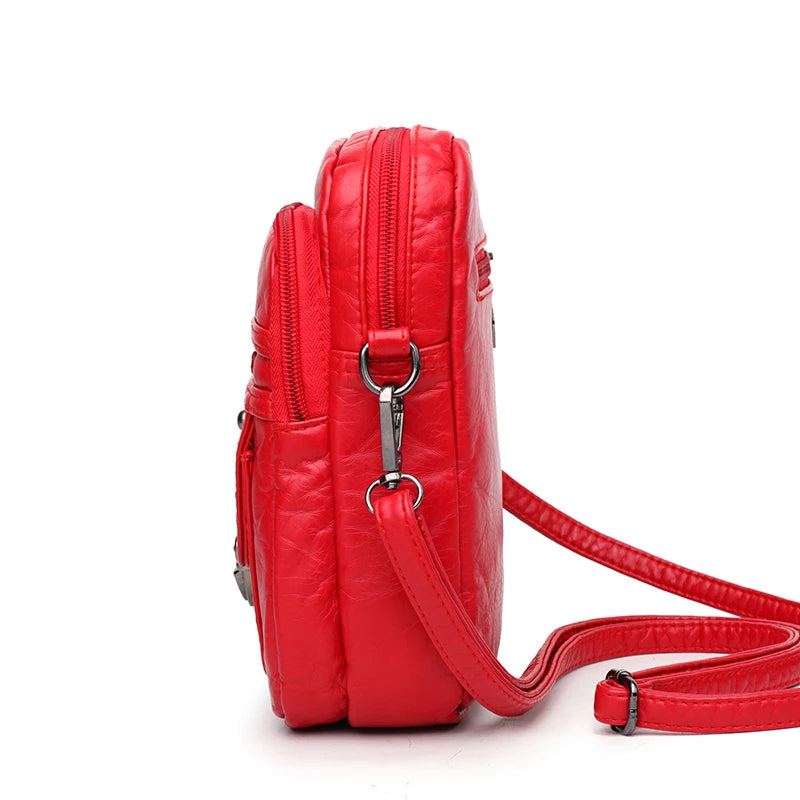 Mobile Phone Bag for Women 2024 New Fashion Soft Leather Diagonal Straddle Small Bag Multi layered Mini Zero Wallet Versatile Li