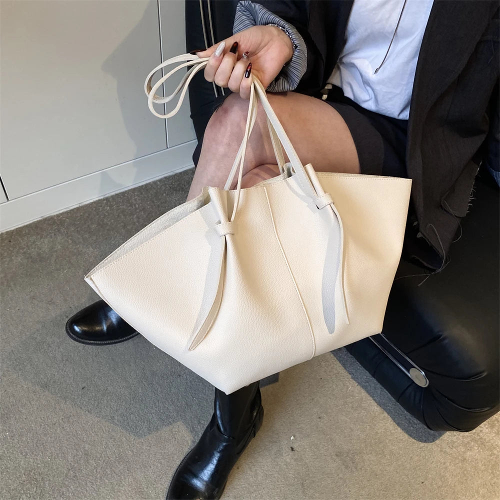 Branded Designer Shoulder Tote Bags For Women Soft PU Leather 2-IN-1 Big Capacity Shopper Tote Set 2025 Luxury Designer Handbags